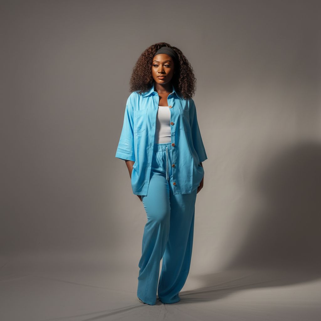 the sky blue two piece linen set the sky blue two piece linen set